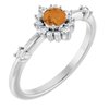 Sterling Silver Citrine and .167 CTW Diamond Ring Ref. 15641487